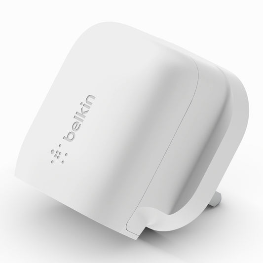 Belkin BOOST?CHARGE 20W USB-C Wall Charger PD 3.0 - Fast Charger for Apple iPhone 14/13/12 Pro Max Plus, iPad Pro/Air/Mini, Samsung Phones & Tablets - UK 3-Pin Plug Type - White