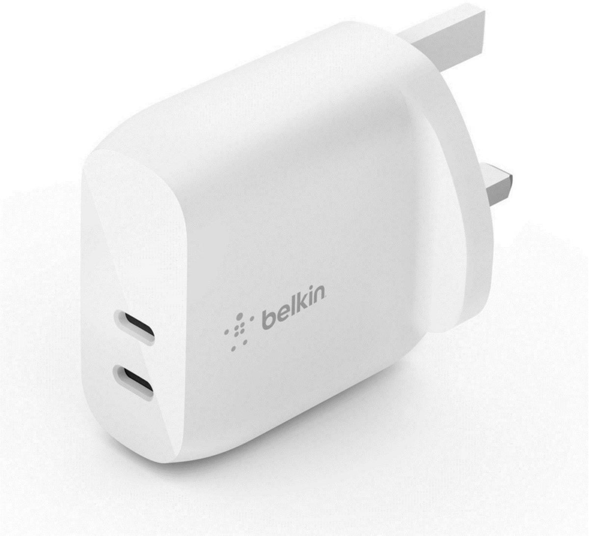 BELKIN 40W Dual USB-C PD Wall Charger 20W Per Port Fast PD - White