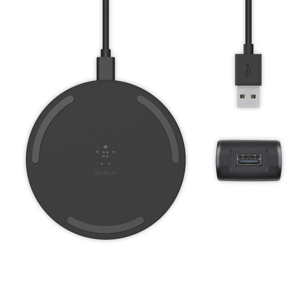 BELKIN Boost Up 10W Wireless Charging Pad + QC 3.0 Wall Charger + Cable - Black