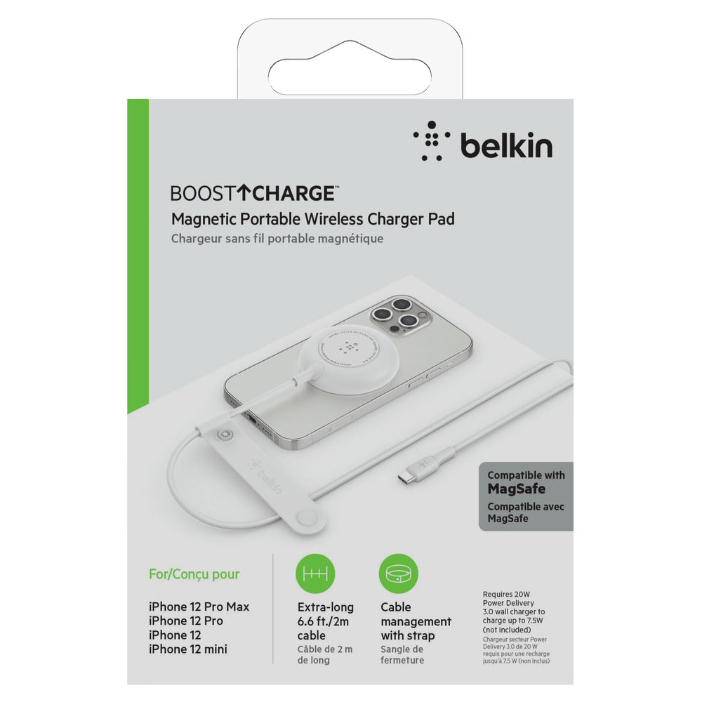 BELKIN Magnetic Portable Wireless Charger Pad 7.5W No PSU - White