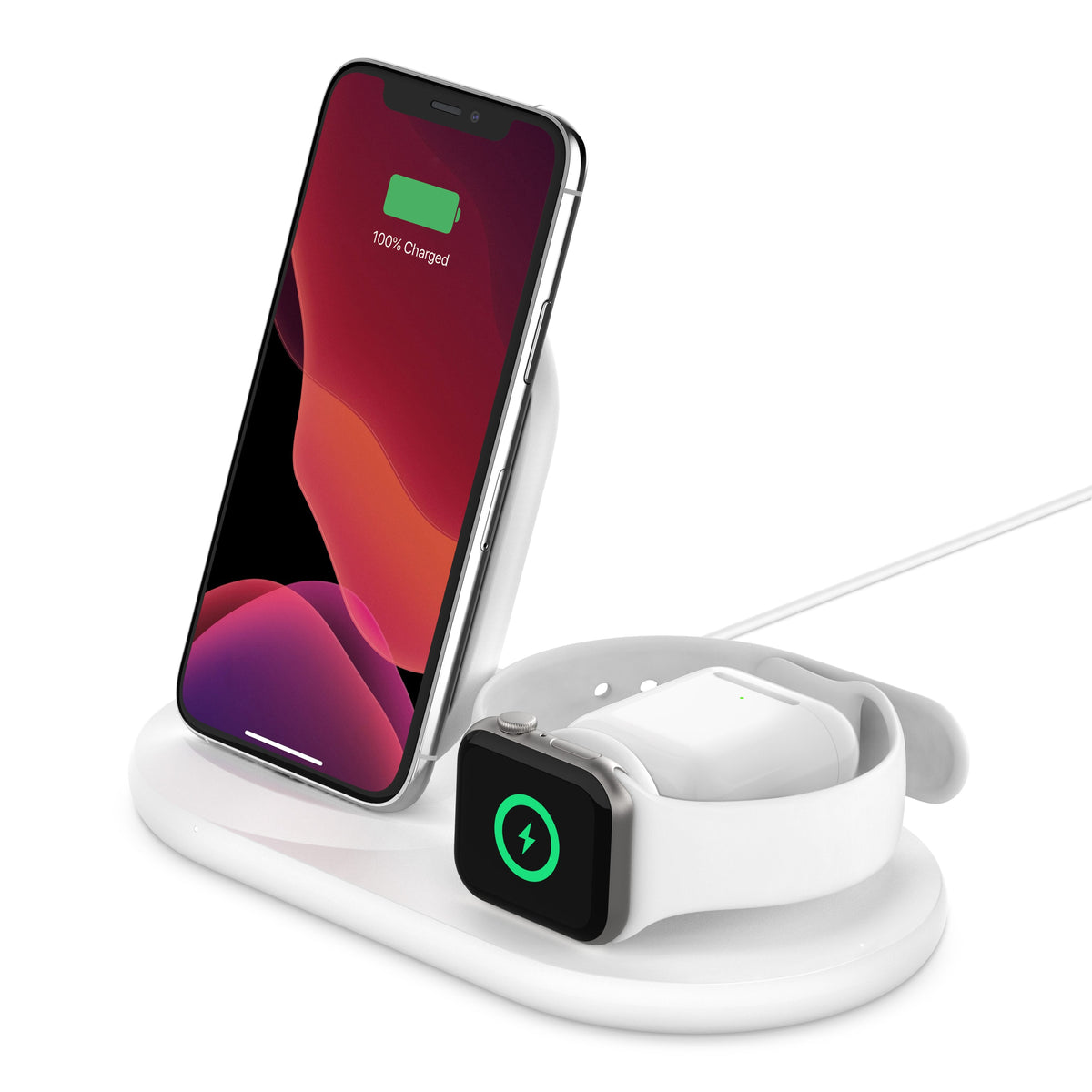 [OPEN BOX] BELKIN 3in1 Wireless Pad/Stand/Apple Watch - White