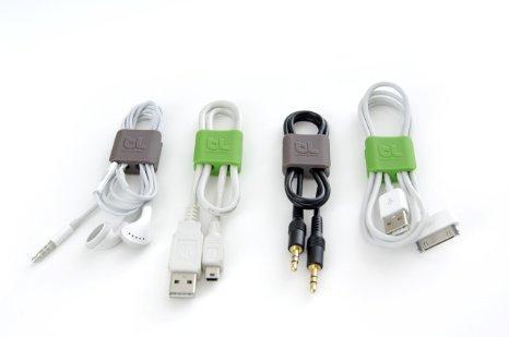 [OPEN BOX] BLUELOUNGE Cable Clip Small - 2 Packs - Green  and  Dark Grey