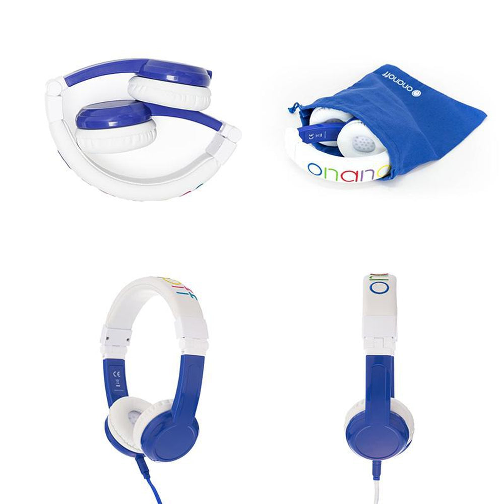 [OPEN BOX] BUDDYPHONES Explore Foldable Headphones with Mic - Blue