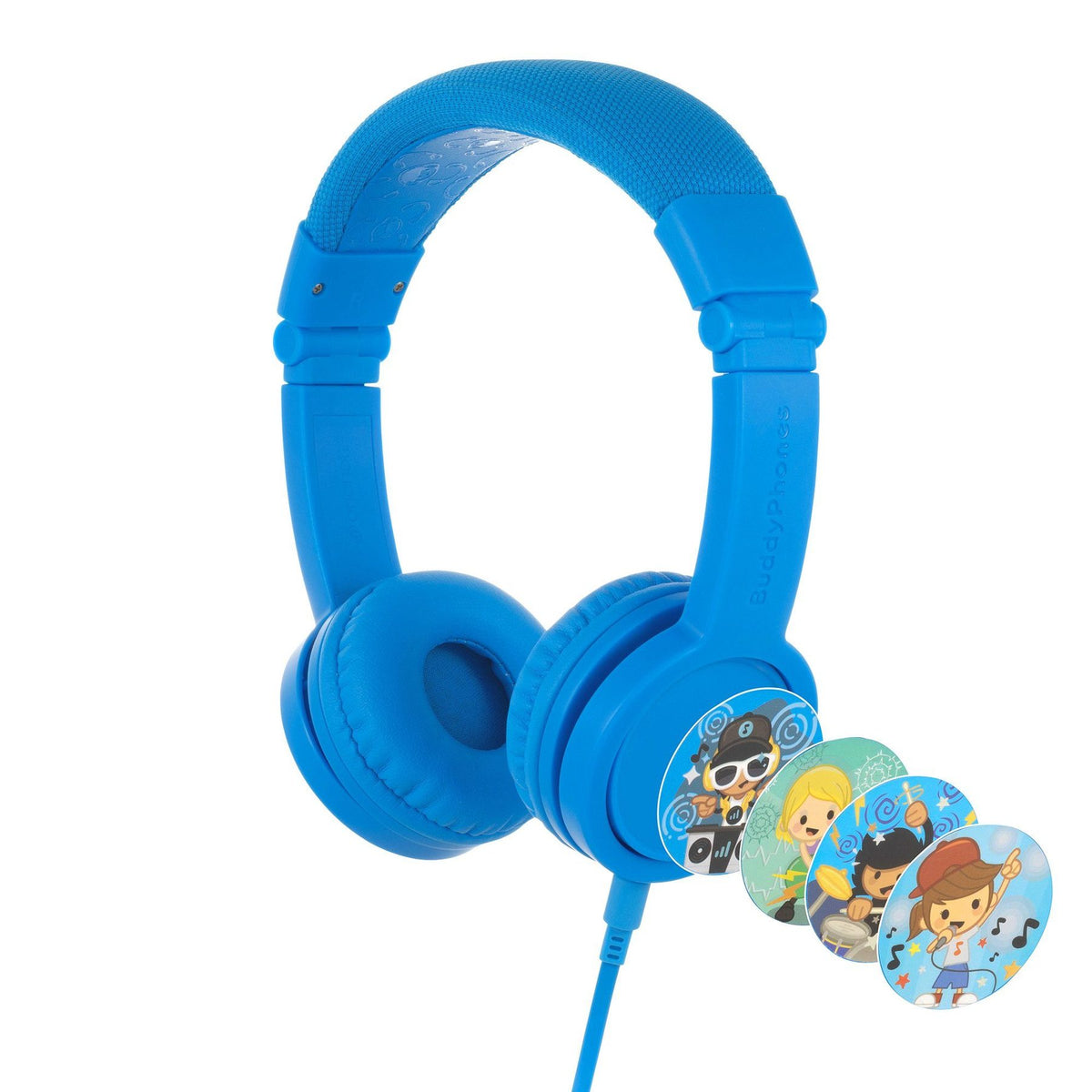 BUDDYPHONES Explore Plus Foldable Headphones with Mic - Cool Blue