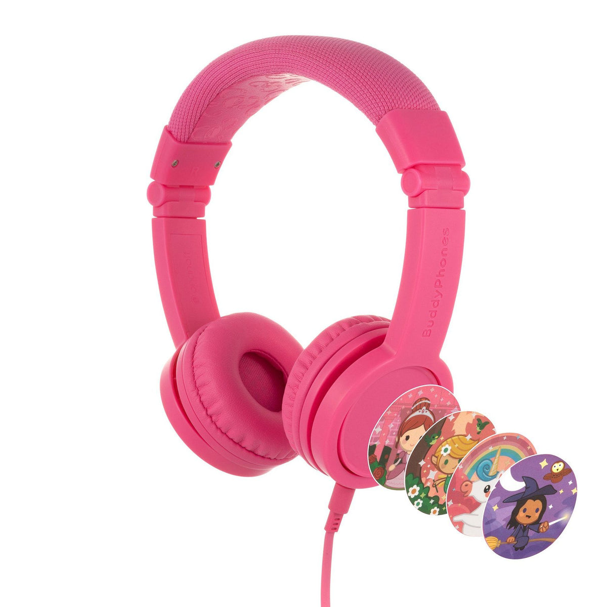 BUDDYPHONES Explore Plus Foldable Headphones with Mic - Rose Pink