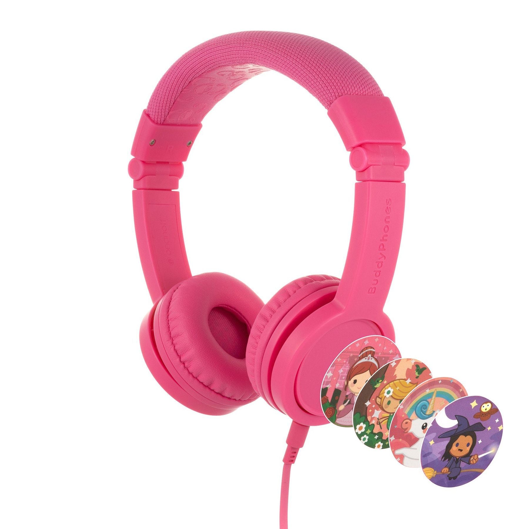 BUDDYPHONES Explore Plus Foldable Headphones with Mic Rose Pink