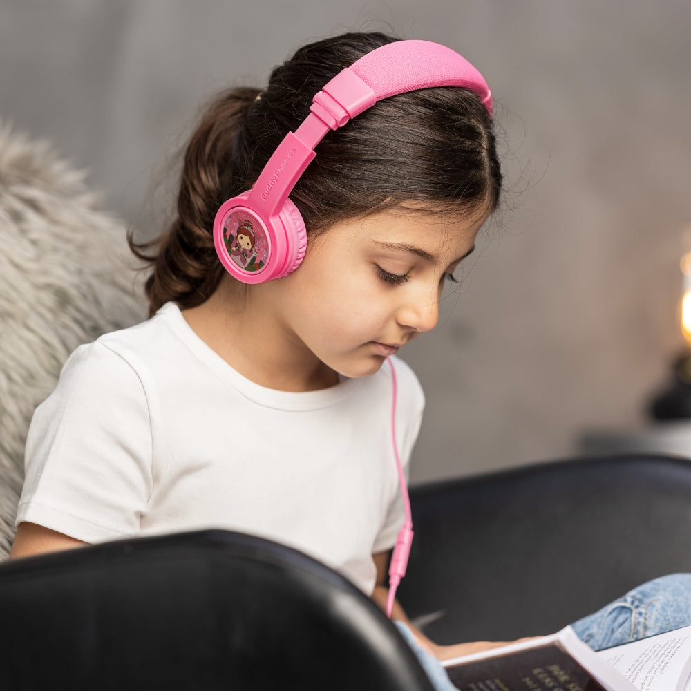 [OPEN BOX] BUDDYPHONES Explore Plus Foldable Headphones with Mic - Rose Pink