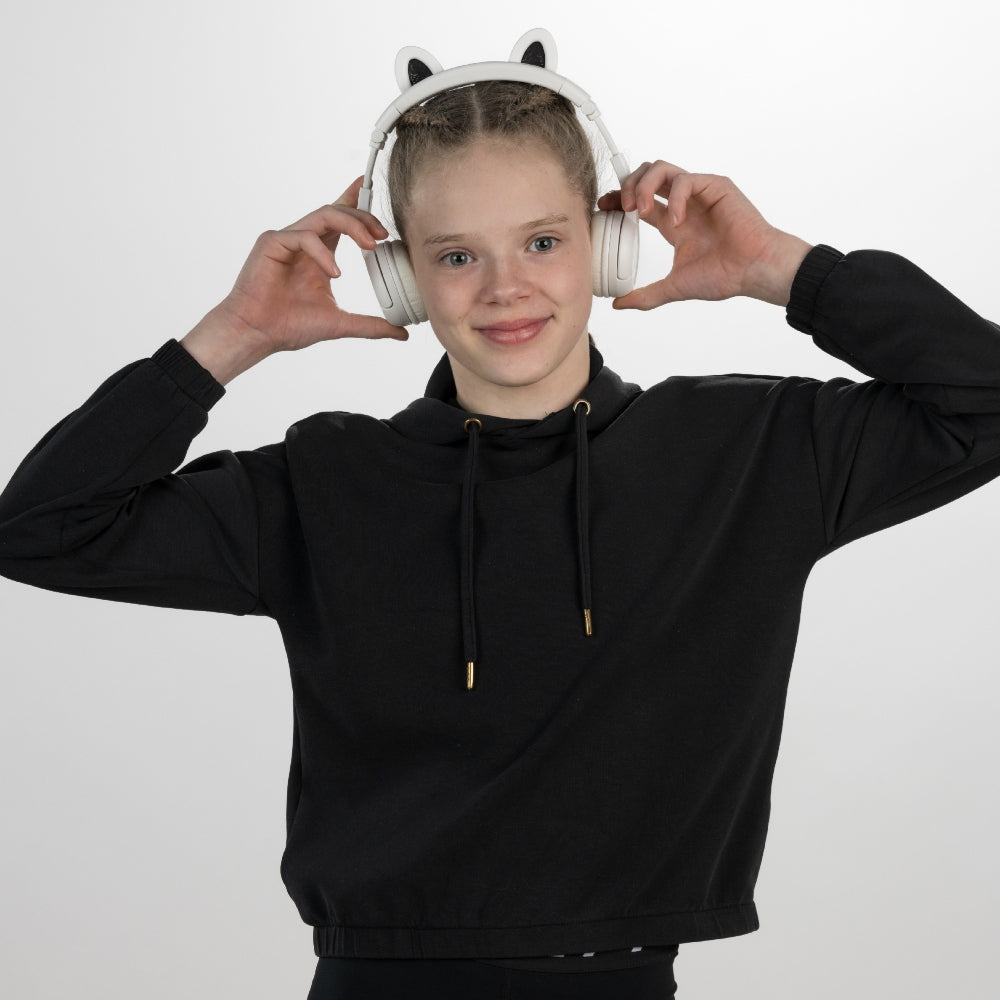 BUDDYPHONES PlayEars+ Bluetooth Wireless Headset - Superb Sound &amp; Playful Animal Ears Design - Bear - White