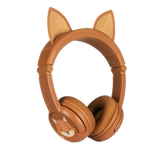 BUDDYPHONES PlayEars+ Bluetooth Wireless Headset - Superb Sound & Playful Animal Ears Design - Fox - Orange
