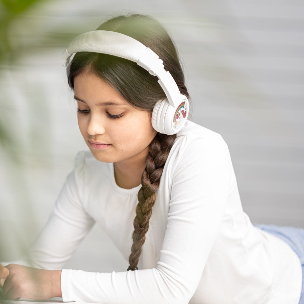 BUDDYPHONES PLAY Plus Wireless Bluetooth Headphones for Kids - Snow White