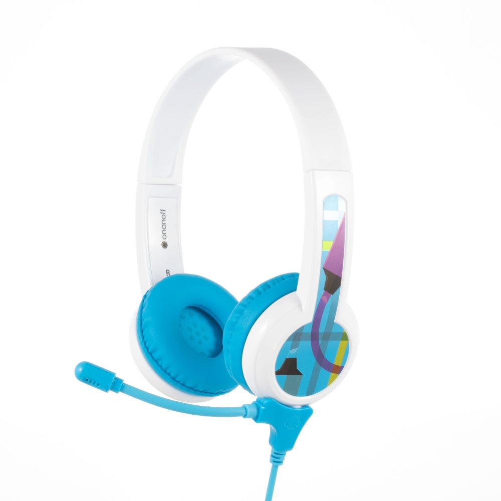BUDDYPHONES Studybuddy Headphones with Mic and Extra Audio Cable - Blue