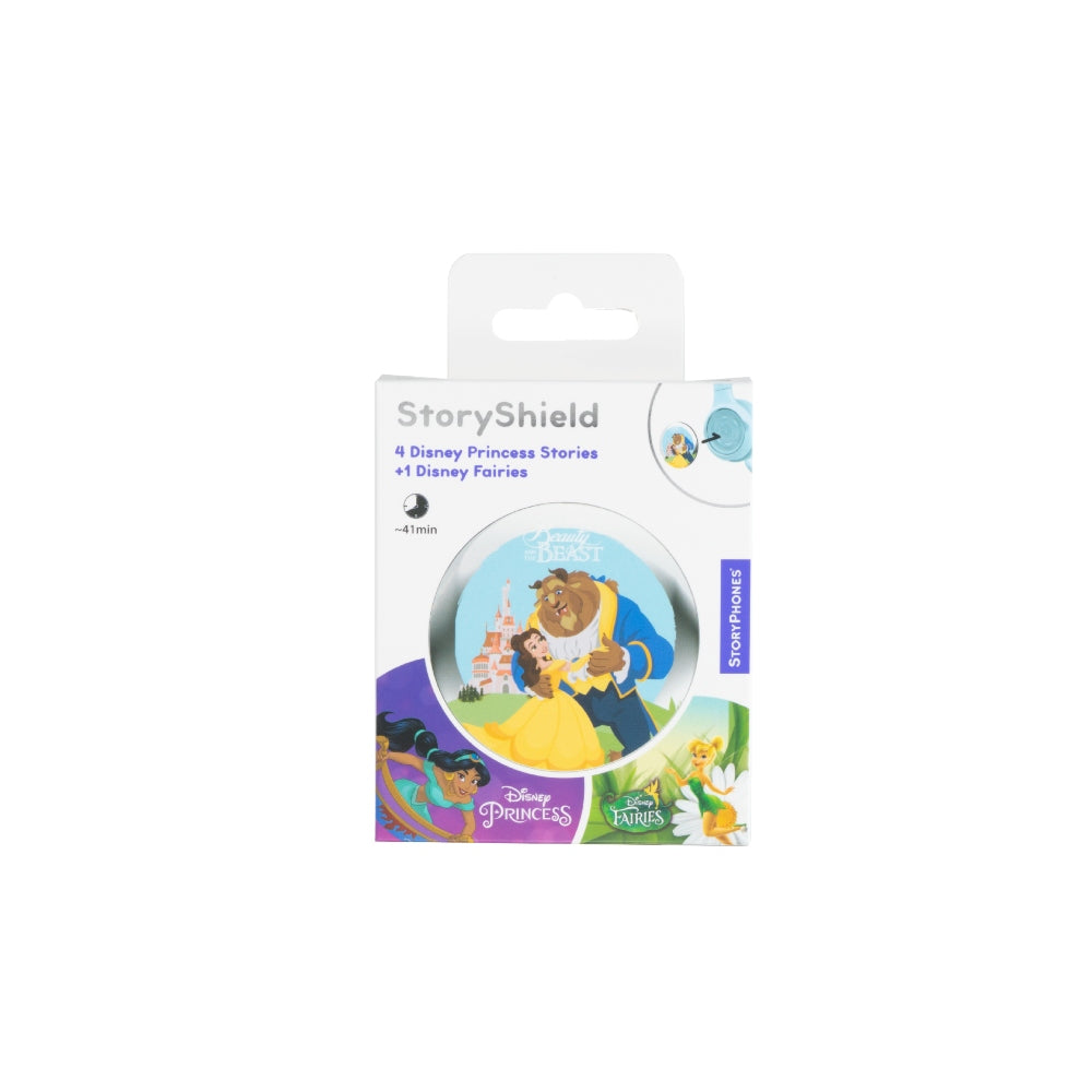 BUDDYPHONES StoryShield Pre-linked Shield with Magical Tales from Disney Collection - To be Used with BuddyPhones StoryPhones - Beauty and the Beast - Multi-color