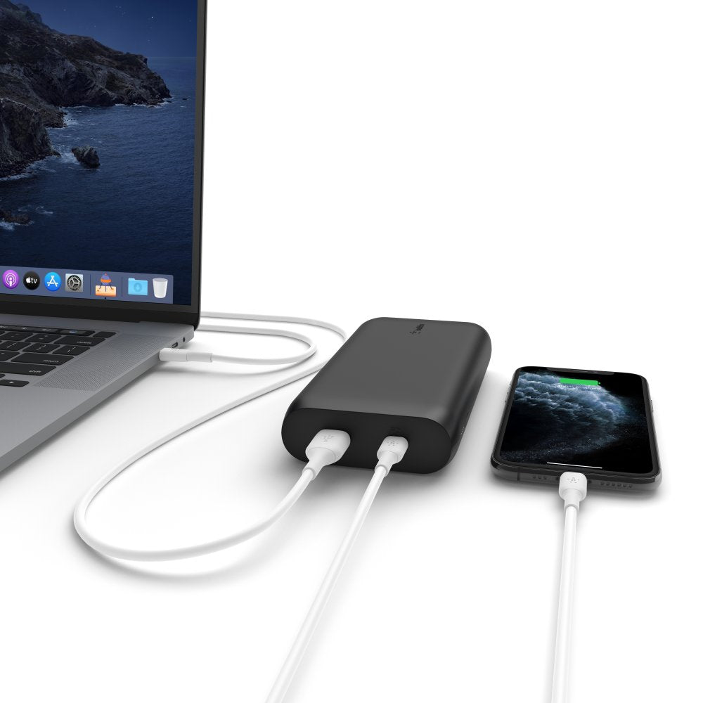 BELKIN BoostCharge USB-C Powerbank 20K - 30W PD Laptop &amp; Phone Charger with USB-C Cable - Black