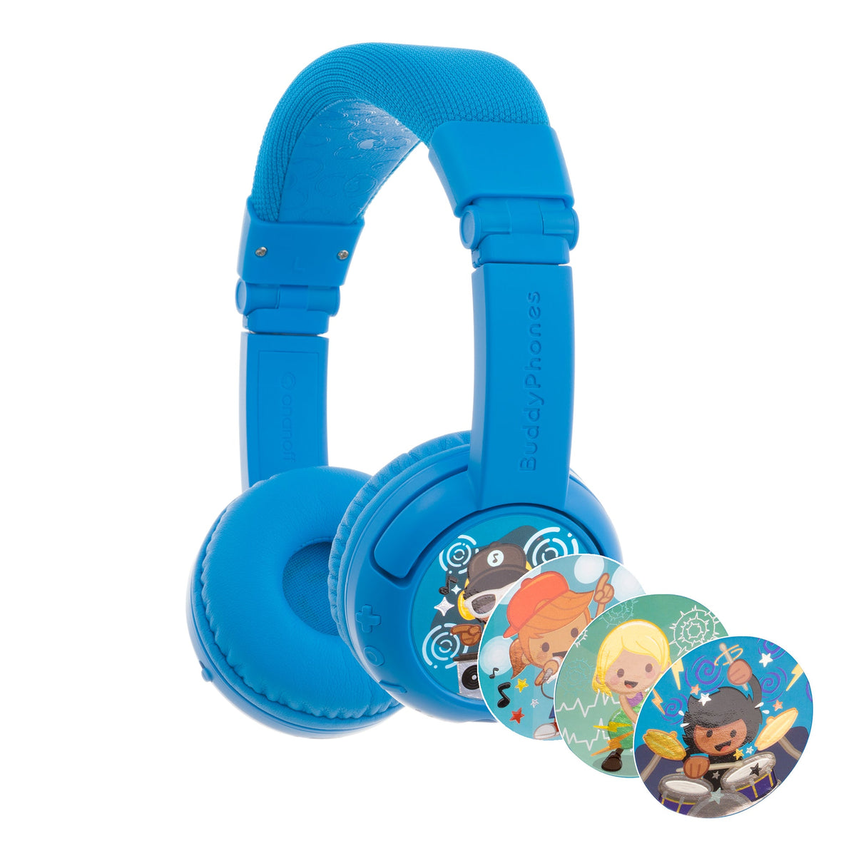 [OPEN BOX] BUDDYPHONES PLAY Plus Wireless Bluetooth Headphones for Kids - Cool Blue