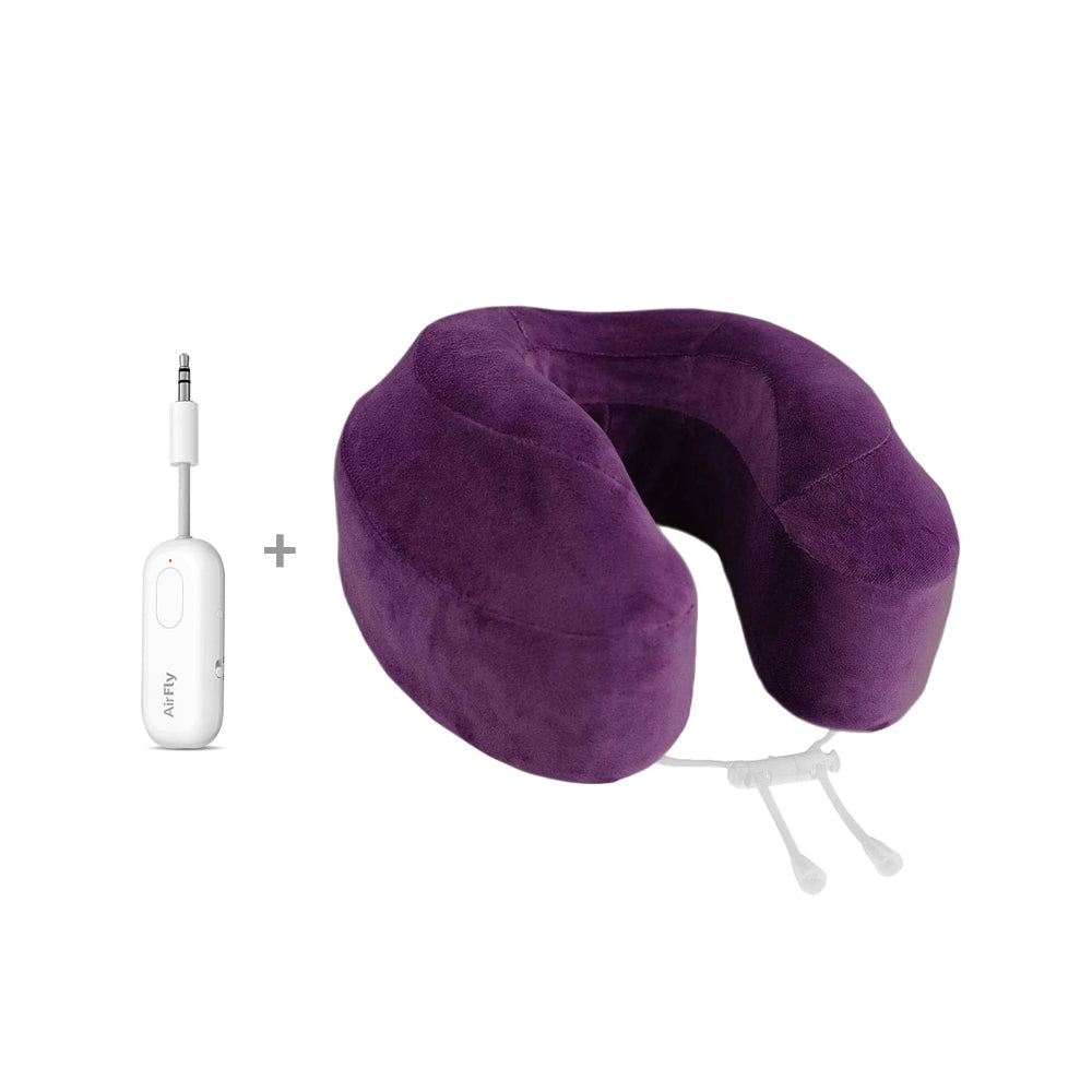 BUNDLE TWELVE SOUTH AirFly Pro Bluetooth Dongle Transmitter V1 &amp; CABEAU Memory Foam Evolution Classic Pillow Plum