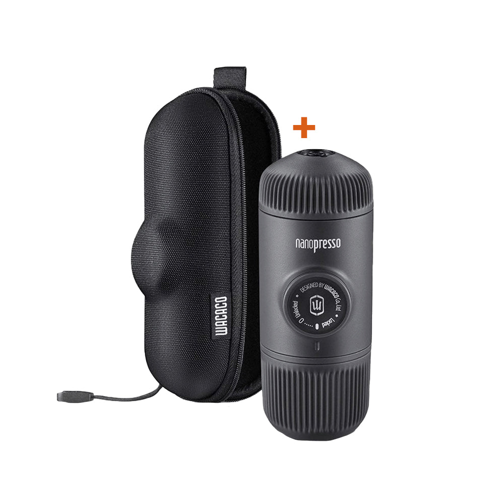 WACACO BUNDLE - Nanopresso - Hand Powered Espresso Machine for Ground Coffee & Nanopresso Case - Small
