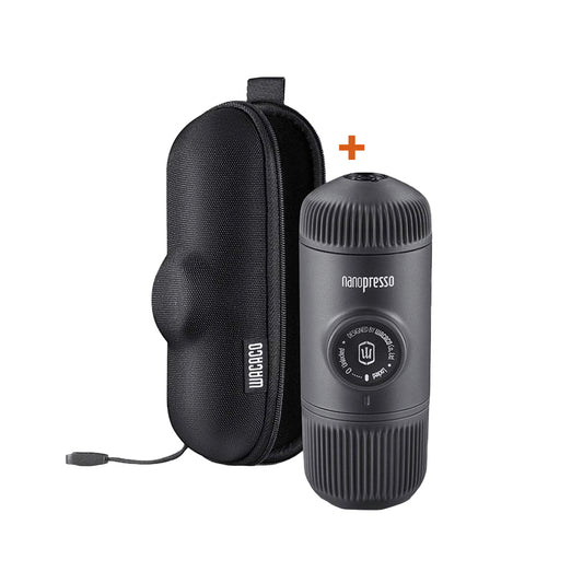 مجموعة واكاكو - نانوبريسو - ماكينة إسبريسو يدوية للقهوة المطحونة وحقيبة نانوبريسو - صغيرة