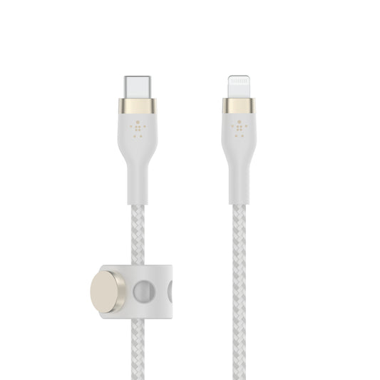كابل بيلكين بوست تشارج برو فليكس USB-C إلى لايتنينج - 3 أمتار - أبيض