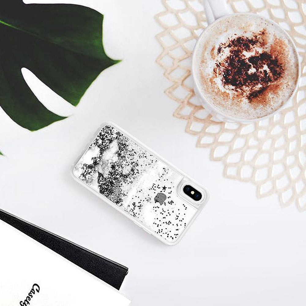 [OPEN BOX] CASETIFY Glitter Case Silver Clouds for iPhone XS/X