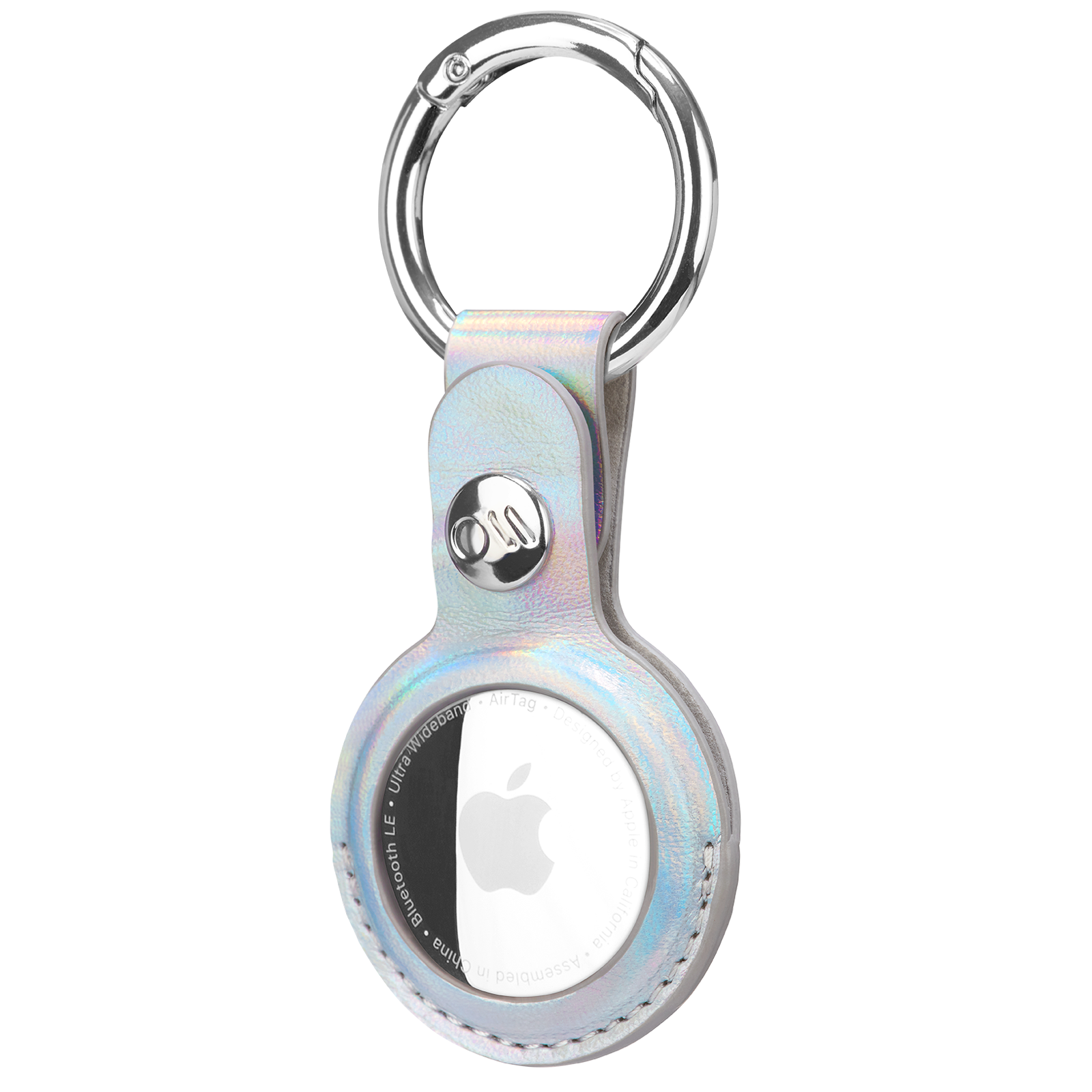 CASE-MATE Clip Ring Leather Keychain Apple AirTag Case - Iridescent