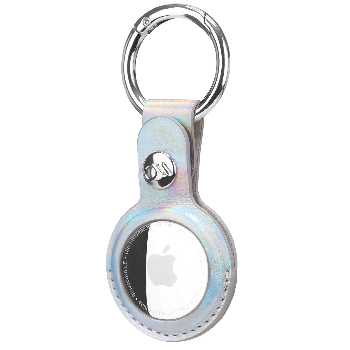 CASE-MATE Clip Ring Leather Keychain Apple AirTag Case - Iridescent