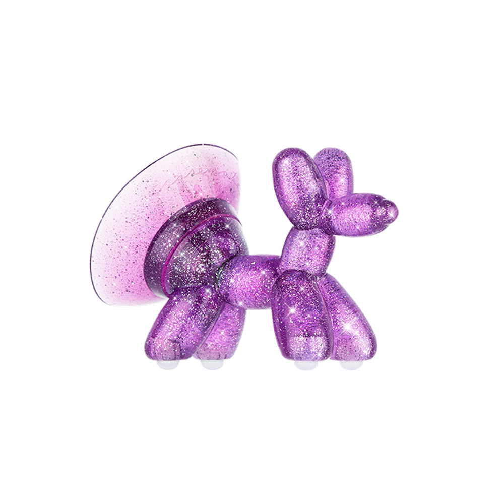 كلب بالون من كيس-ميت - كريستال شفاف - بنفسجي