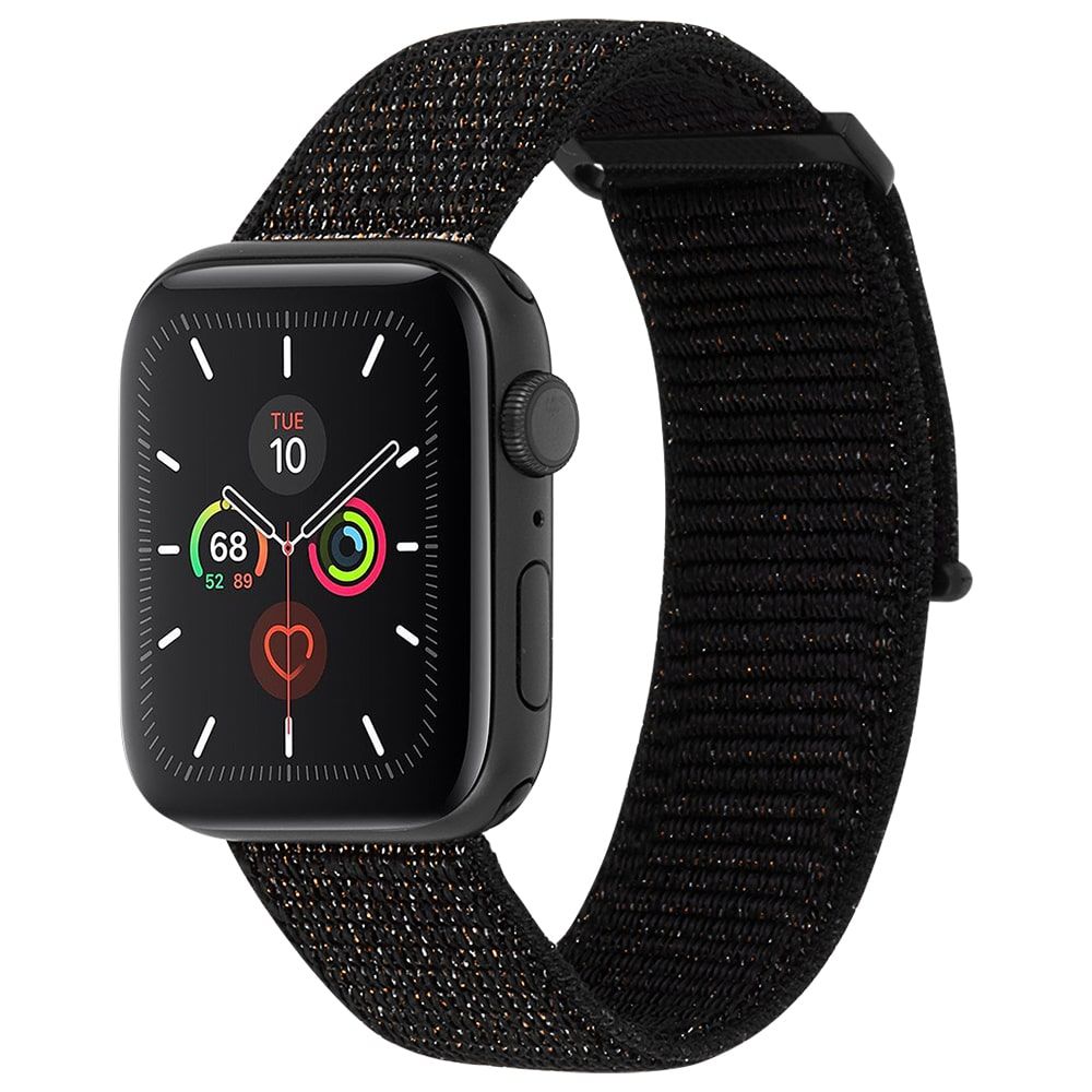 CASE-MATE  42-44mm Apple Watch Nylon Band for Series 1-8 & SE - Mixed Metallic Black  (Apple Watch sold separately)