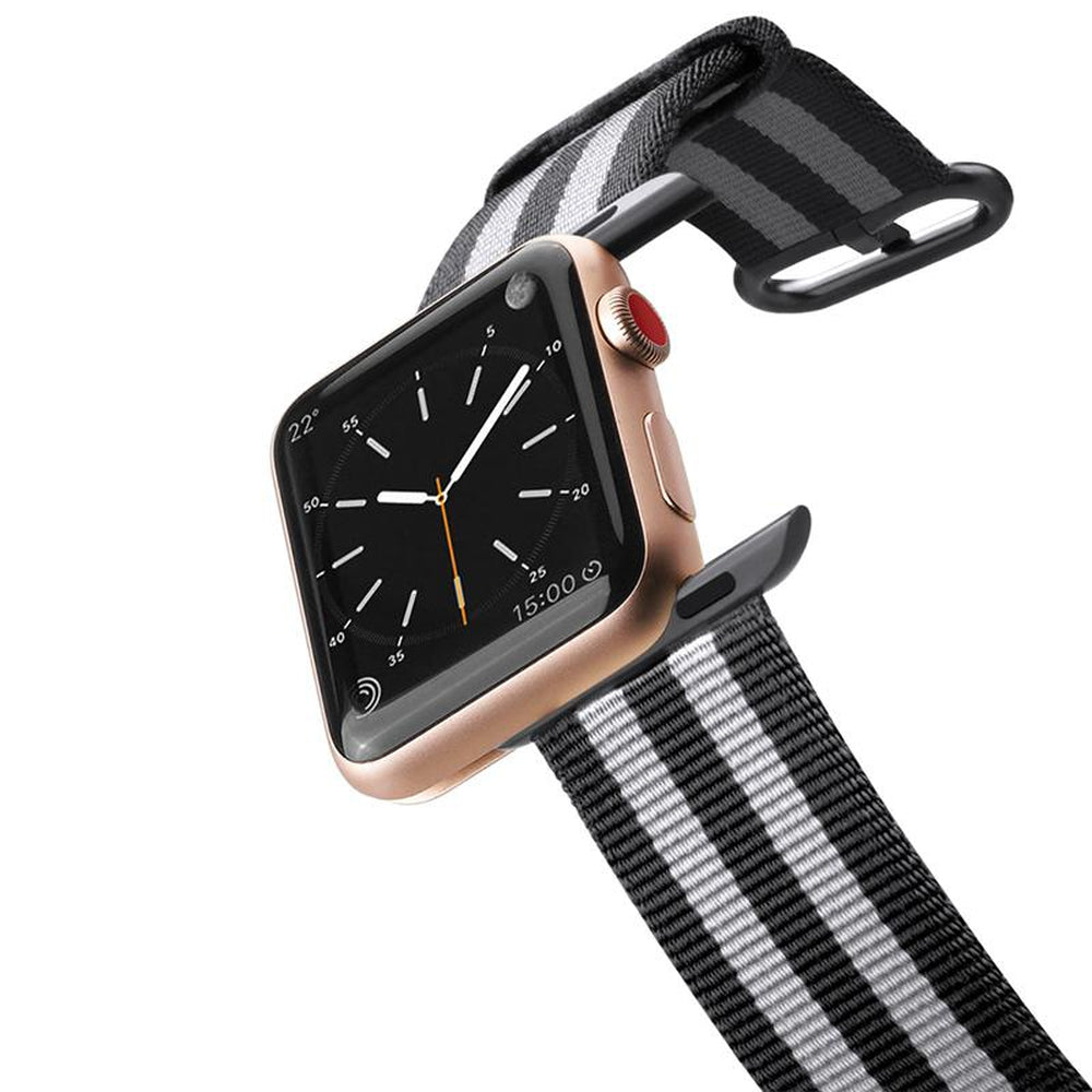CASETIFY Apple Watch Band Nylon Fabric All Series 38-41mm Black Stripes  (Apple Watch sold separately)