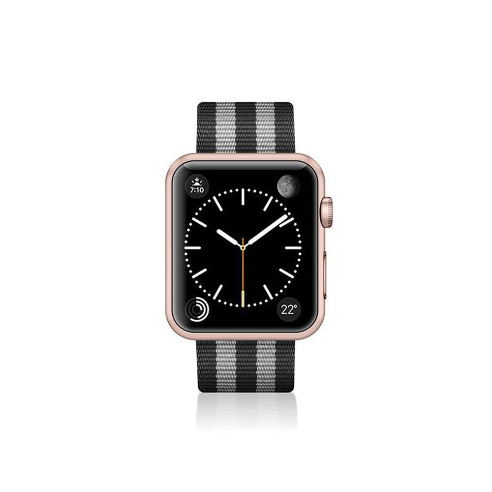 CASETIFY Apple Watch Band Nylon Fabric All Series 42 mm Black Stripes  (Apple Watch sold separately)