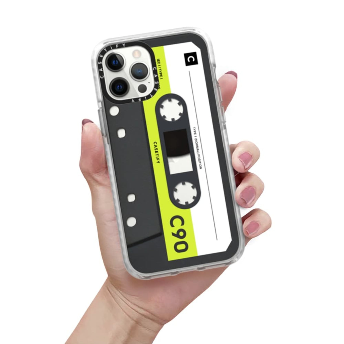 CASETIFY iPhone 12 Pro Max - Mixtape Cassette Collection Impact Case - Neon