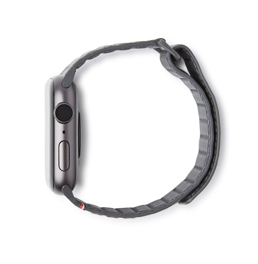 DECODED 38-41mm Leather Magnetic Traction Strap for Apple Watch Series 1-8 &amp; SE - Anthracite