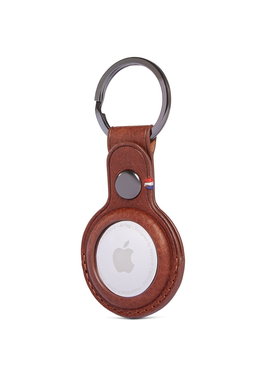 DECODED Leather Keychain for AirTag - Cinnamon Brown