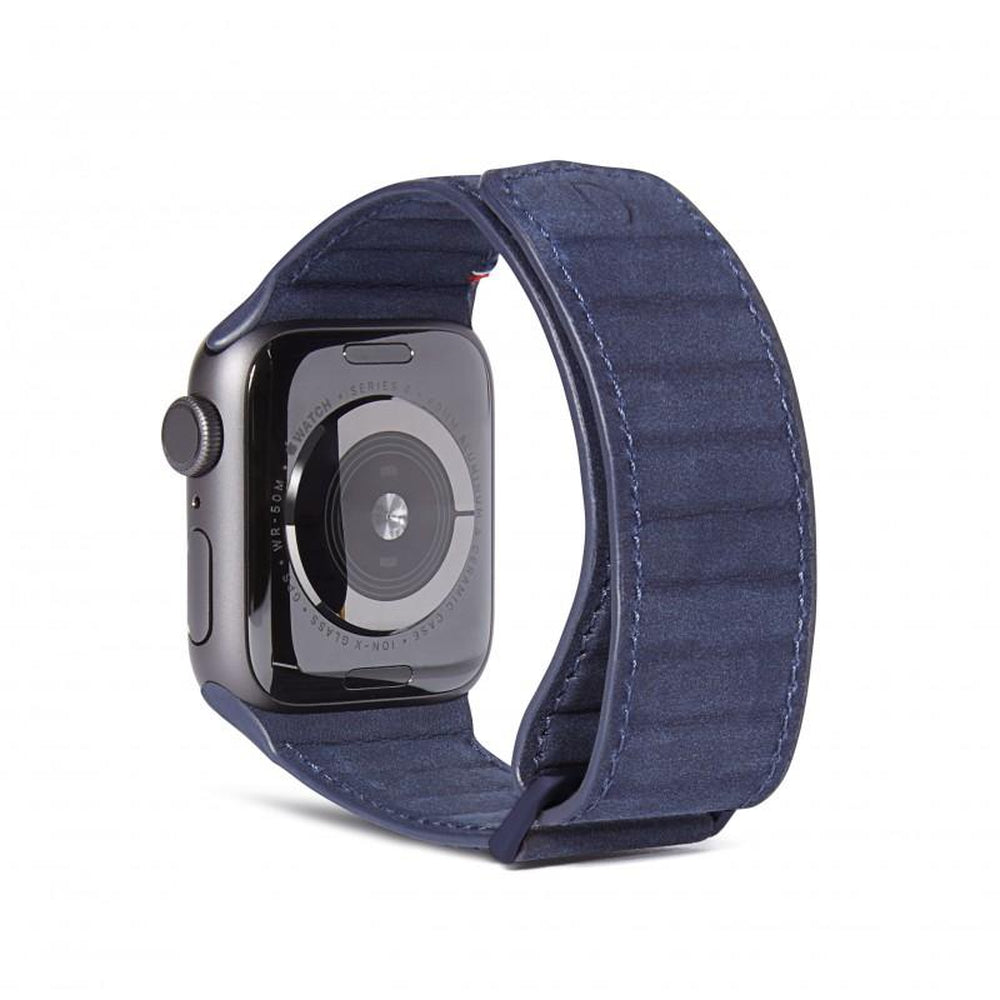 [OPEN BOX] DECODED 38-41mm Leather Magnetic Traction Strap for Apple Watch Series 1-8 &amp; SE - Blue