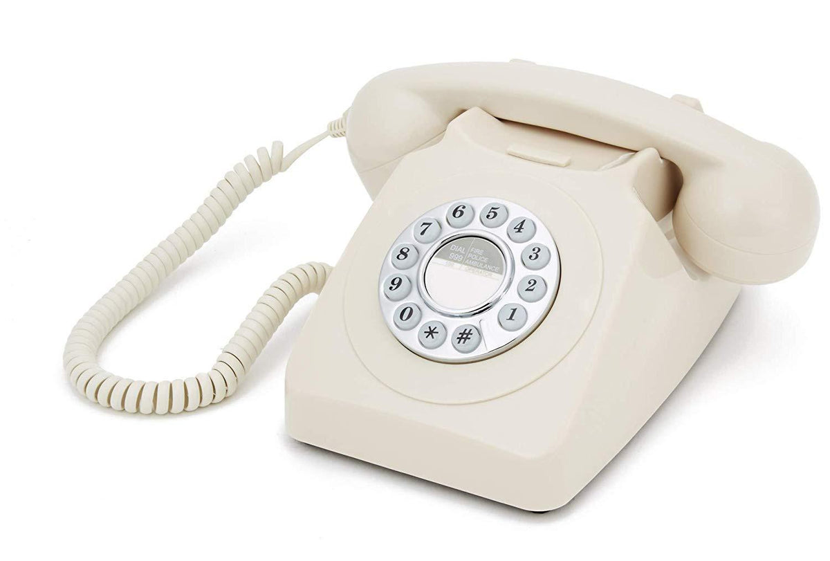 GPO 746 Push-Button 1970s-style Retro Landline Telephone Ivory