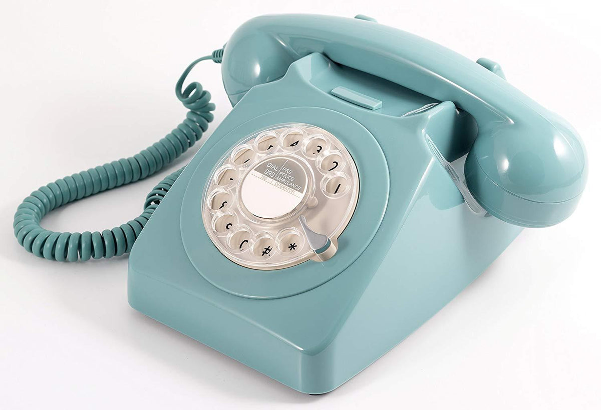 [OPEN BOX] GPO 746 Rotary Hotel Phone Blue