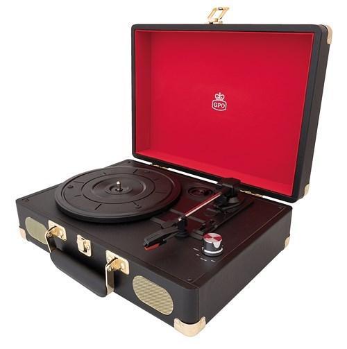 GPO Soho Vinyl Record Player + Built-in Speaker - Black