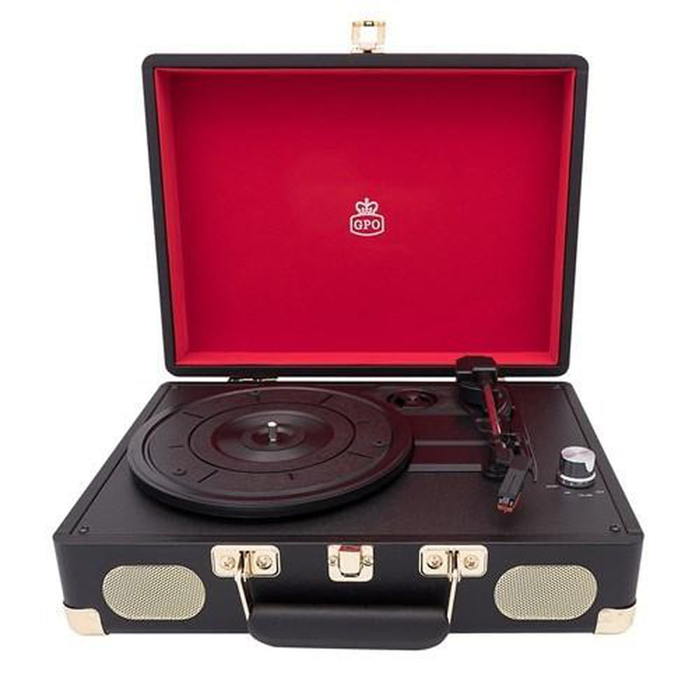 GPO Soho Vinyl Record Player + Built-in Speaker - Black