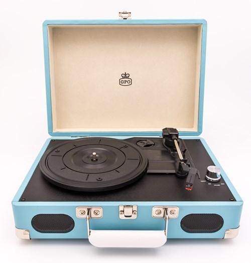 GPO Soho Vinyl Record Player + Built-in Speaker - Blue