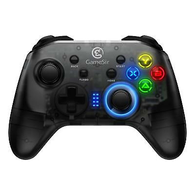 [علبة مفتوحة] وحدة تحكم ألعاب لاسلكية GAMESIR T4، قابلة لإعادة الشحن، مزودة بعصا تحكم مزدوجة الاهتزاز، تصميم شبه شفاف مع إضاءة خلفية LED