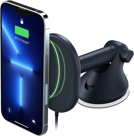 IOTTIE Velox Magnetic Wireless Charging Dash & Windshield Mount - Black