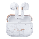 HAPPY PLUGS Hope True Wireless Headphones - White Marble