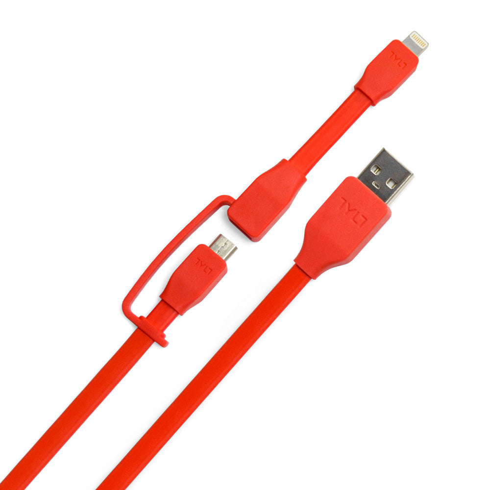 [OPEN BOX] TYLT Sync Cable Duo Charge  and  Sync Lightning with Micro USB Red