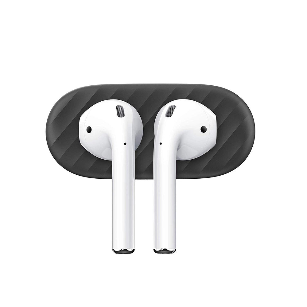 [علبة مفتوحة] ملحق قاعدة الشحن المغناطيسية KEYBUDZ AirDockz لسماعات AirPods 1 و 2 - أسود 