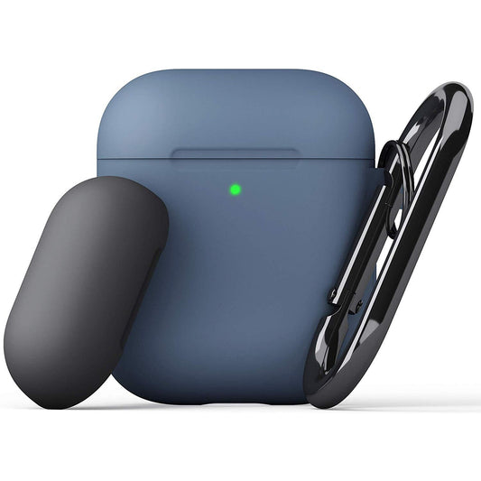 جراب KEYBUDZ PodSkinz Switch مع حلقة تعليق لسماعات AirPods 1 و 2 - أزرق كوبالت 