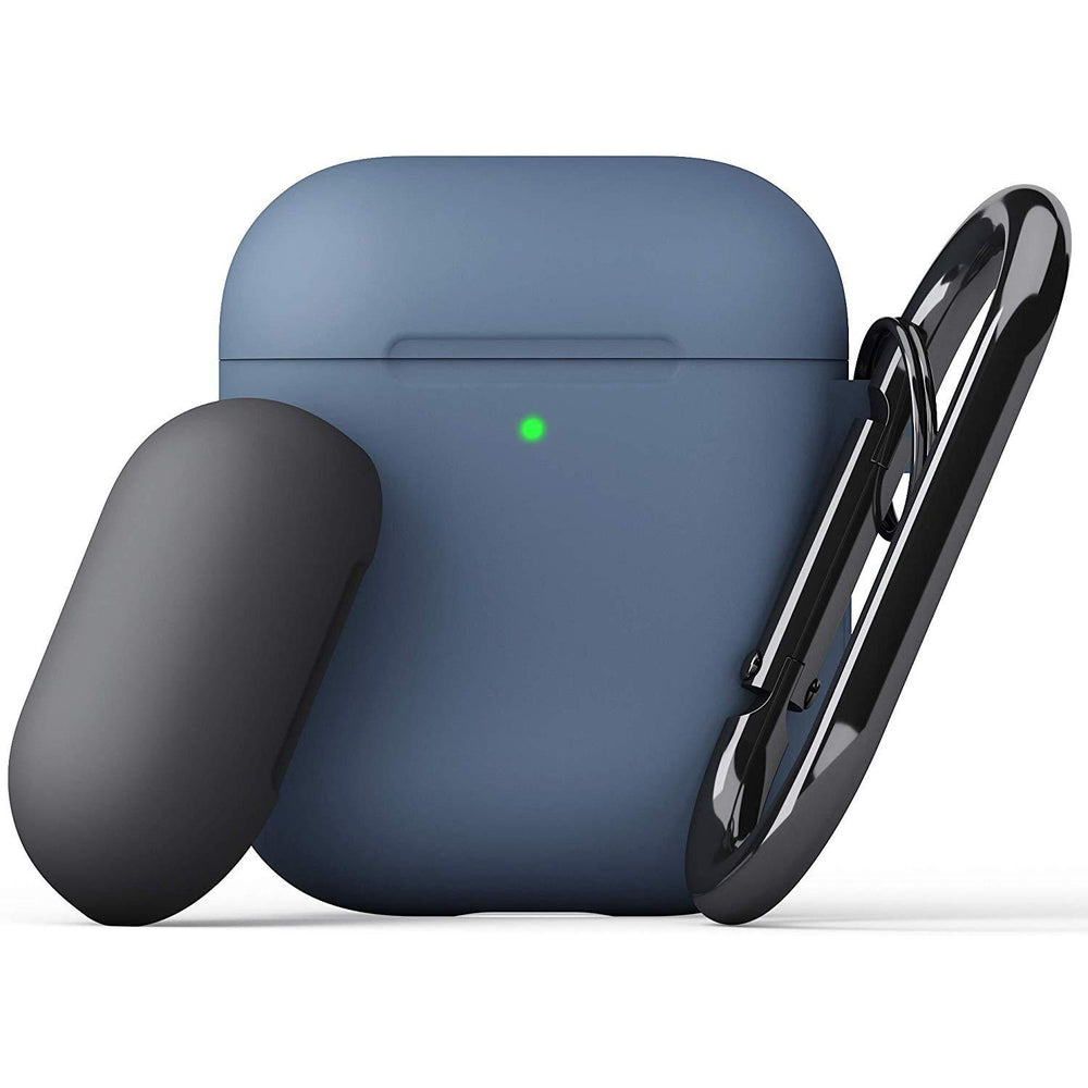 [OPEN BOX] KEYBUDZ PodSkinz Switch Case with Carabiner for AirPods 1  and  2 - Cobalt Blue