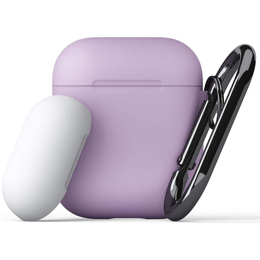 جراب KEYBUDZ PodSkinz Switch مع حلقة تعليق لسماعات AirPods 1 و 2 - لون لافندر 