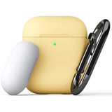 [علبة مفتوحة] غطاء KEYBUDZ PodSkinz Switch مع حلقة تعليق لسماعات AirPods 1 و 2 - أصفر فاتح 