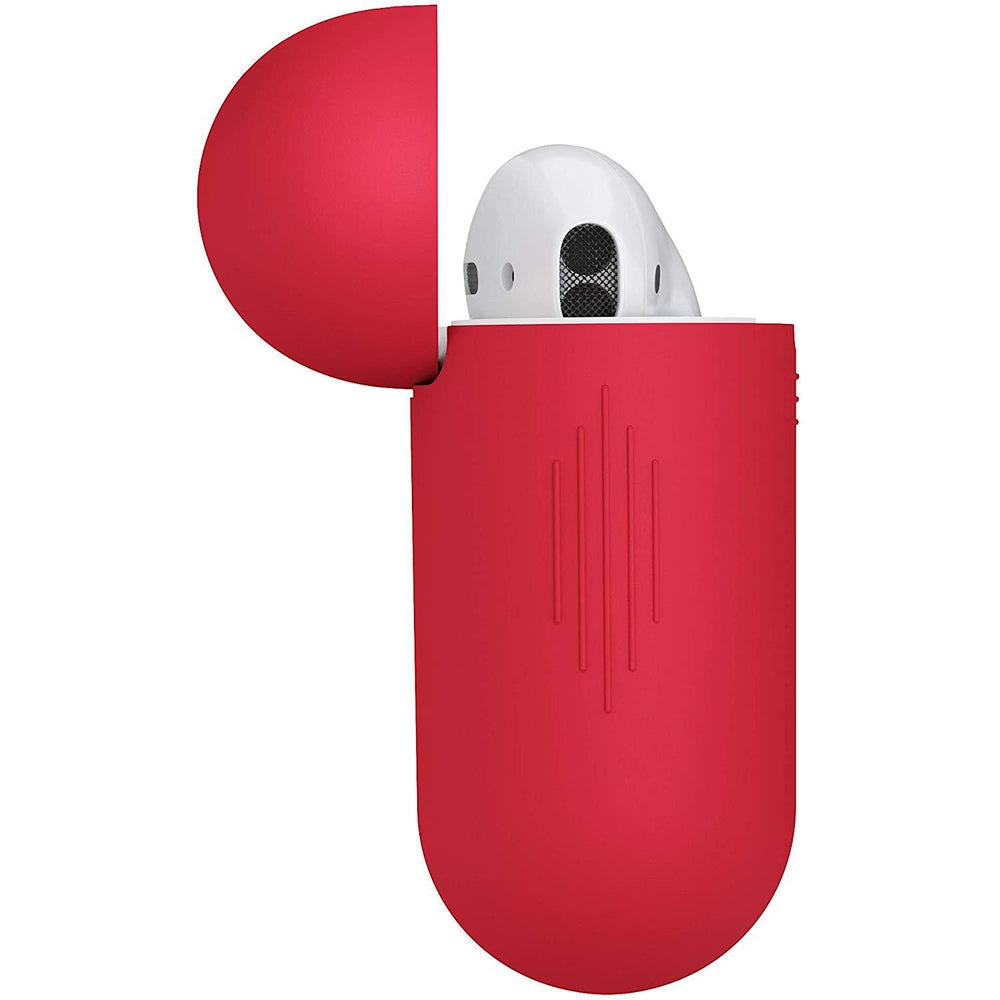 KEYBUDZ PodSkinz Switch Case with Carabiner for AirPods 1 &amp; 2 - Red