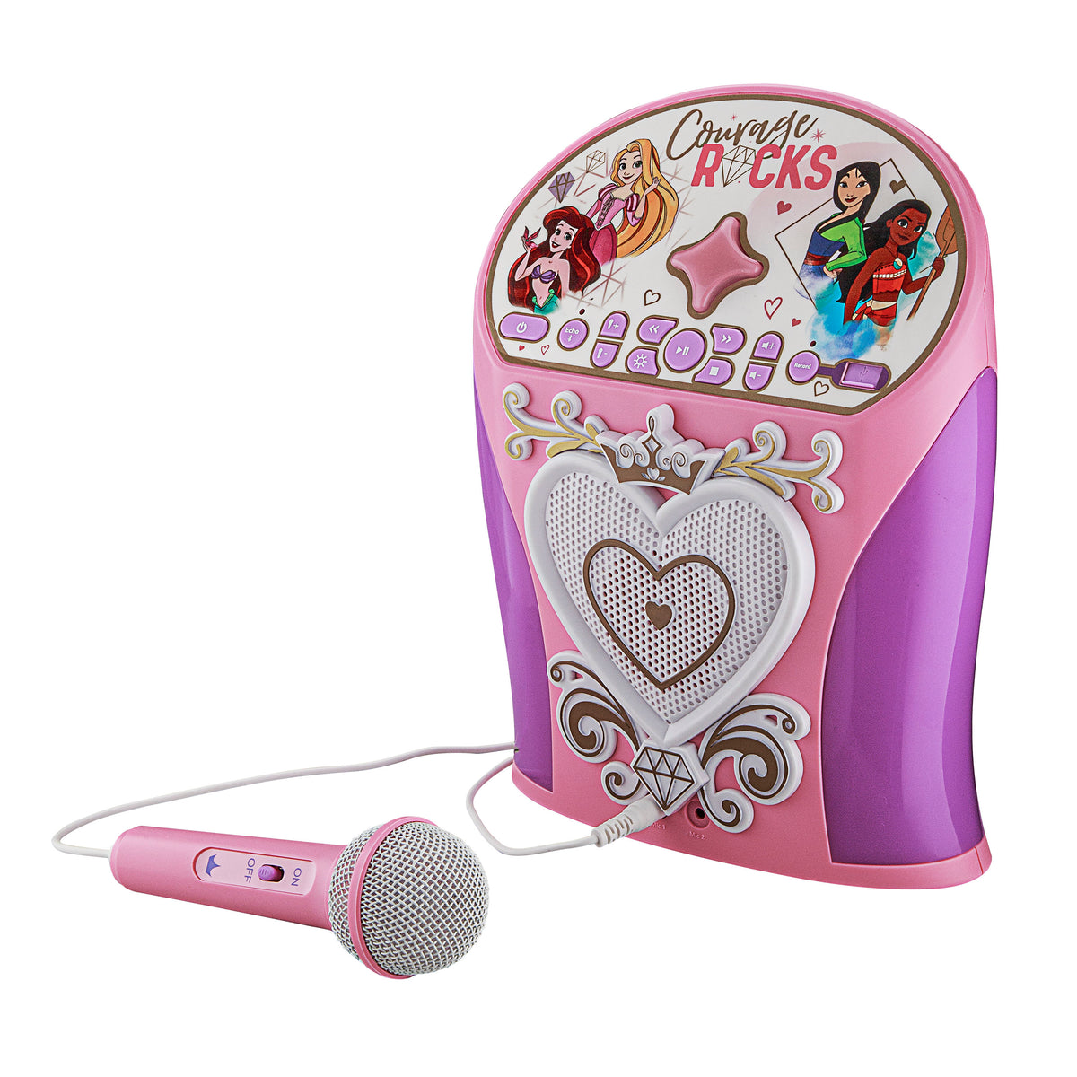 KIDdesigns Disney Princess Bluetooth Karaoke Machine w/ Microphone for Kids - Multi-color