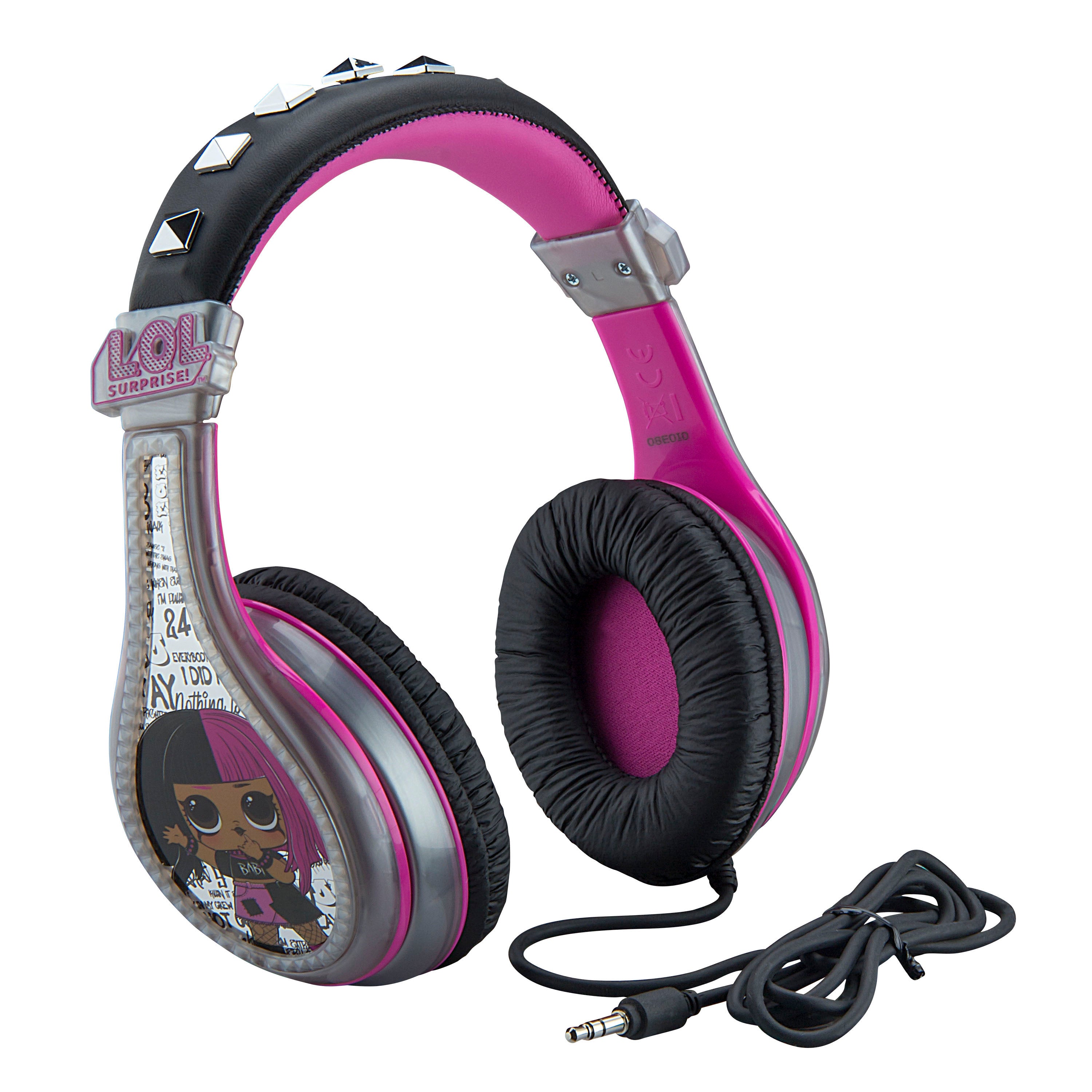 KIDdesigns LOL Surprise Kid Safe Wired Headphones - Pink/Black